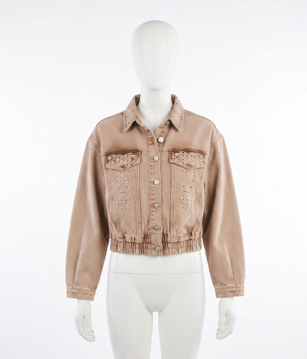 NEW ESQUALO joye embellishment jacket in dark sand